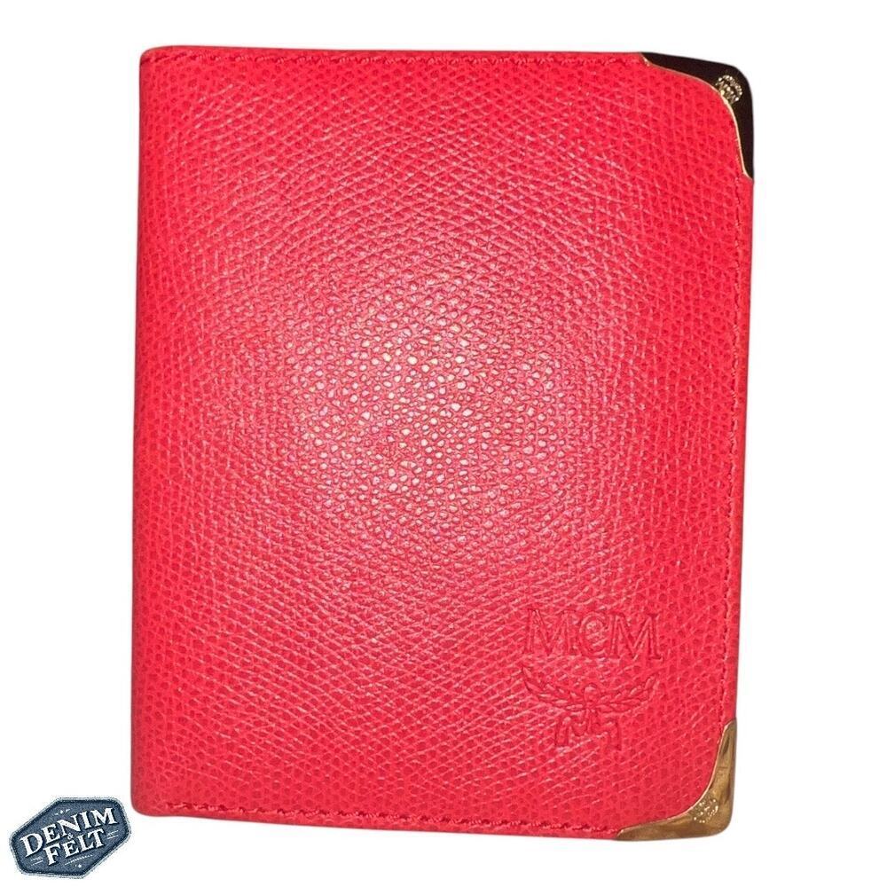 MCM Red w/ Gold Tip Men’s Leather Bifold Wallet‎